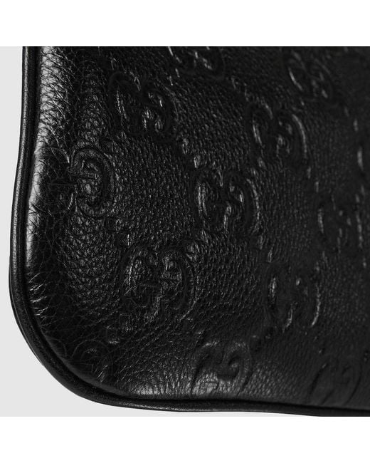 Gucci Black Gg Emblem Super Mini Shoulder Bag