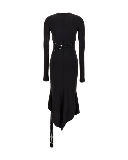The Attico Black Long-Sleeved Dress