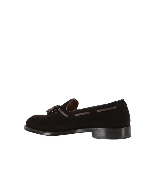 Doucal's Black Tassel Casual Shoes for men