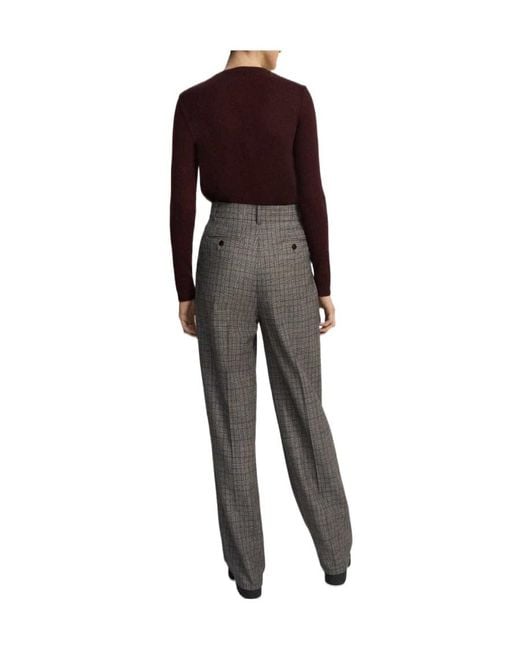 Theory Gray Checked Tailored Trousers