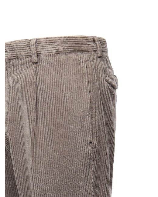 Biagio Santaniello Gray Corduroy Pants for men