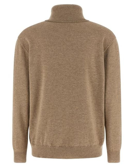Brunello Cucinelli Brown Long-Sleeved Turtleneck Jumper