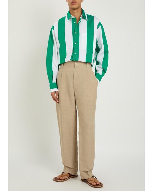 Jacquemus Green Striped Shirt for men