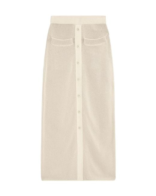 Joseph Natural Buttoned Knit Skirt