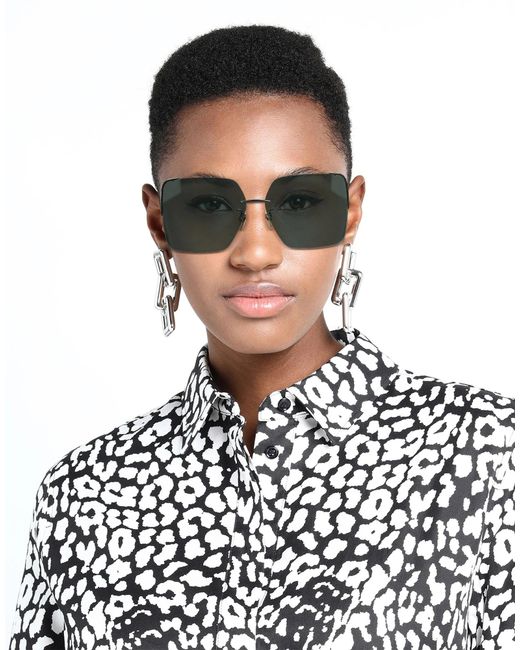 Isabel Marant Green Geometric-Shaped Sunglasses With Colored Lenses
