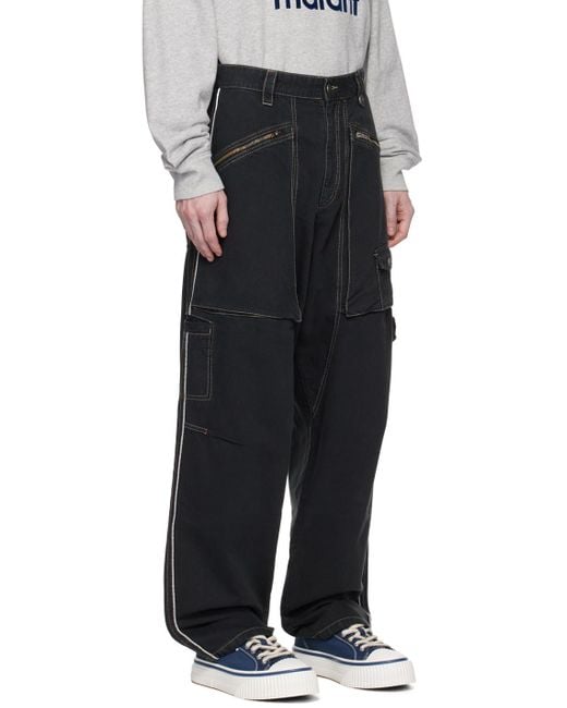 Isabel Marant Black Paciane Straight-Leg Parker Pants for men