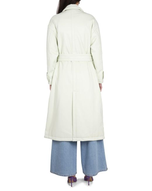 Stand Studio White Emily Double-Breasted Belted Trench Coat