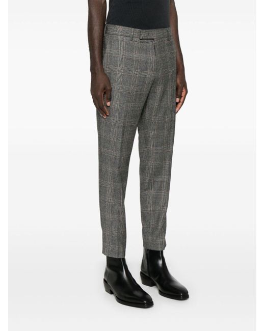 PT01 Gray Checked Trousers for men