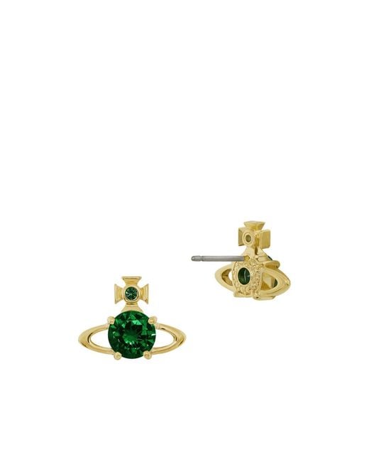 Vivienne Westwood Green Reina Crystal-Embellished Orb Stud Earrings