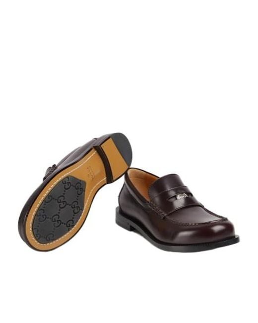 Gucci Brown Loafer With Removable Detail for men