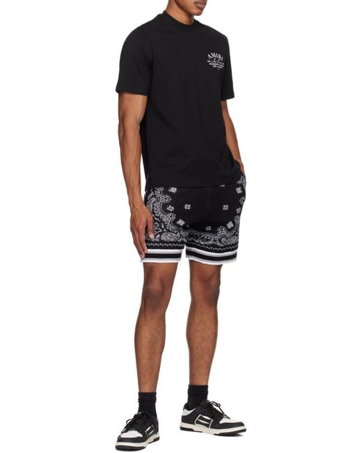 Amiri Black Logo Printed Crewneck T-Shirt for men