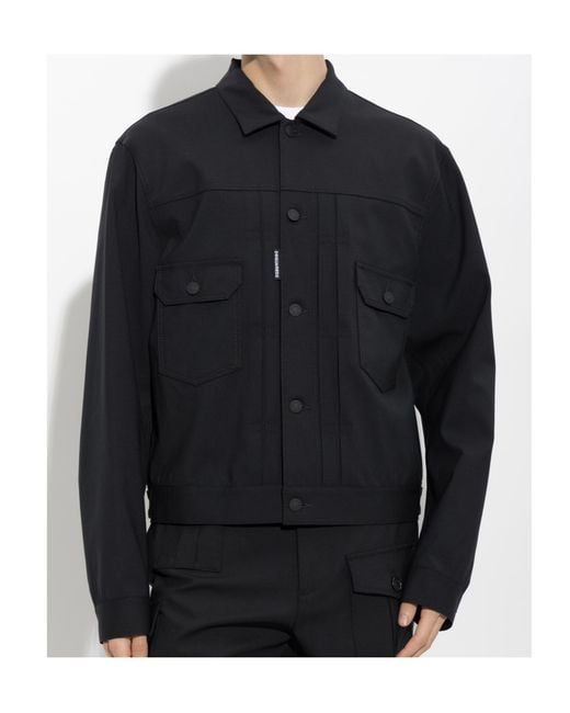 DSquared² Blue Collared Long-Sleeved Casual Jacket for men