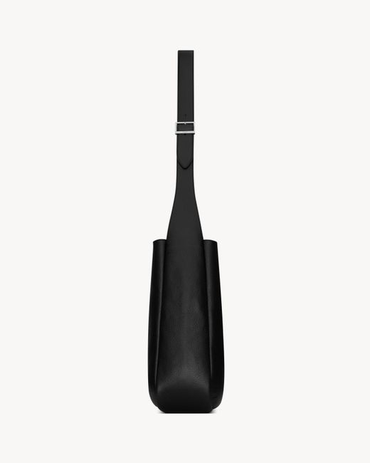 Saint Laurent Black Le 5 A 7 Extra Large Long Half-Moon Bag