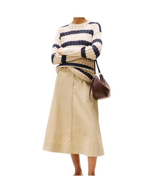 Tommy Hilfiger Natural Linen Blend Cable Knit Relaxed Jumper
