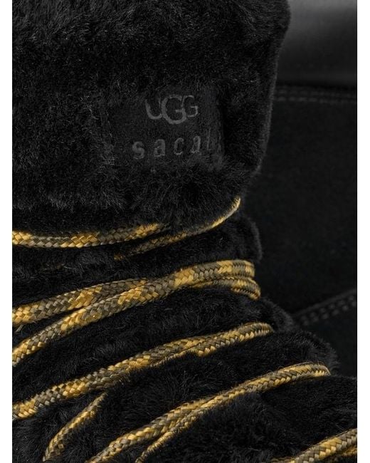 Ugg Black Leather-Trimmed Shearling Ankle Boots for men