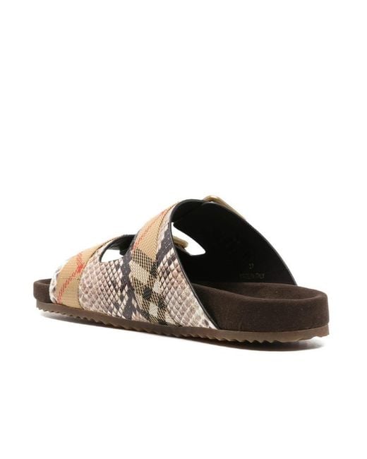 Burberry Multicolor Printed Check-Strap Urchin Sandals