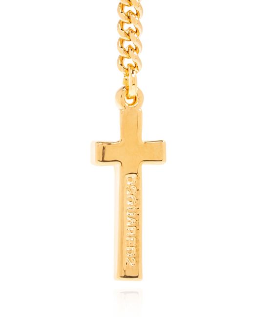 DSquared² White Cross Pendant Clip-On Single Earring for men