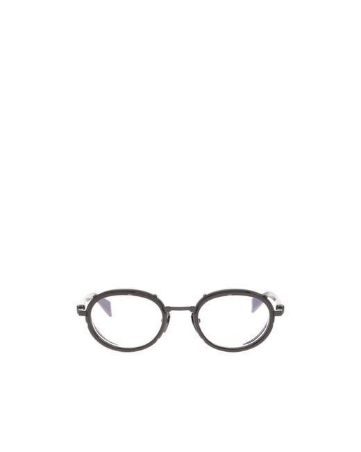 Balmain White Eyewear Chevalier Oval Frame Glasses for men