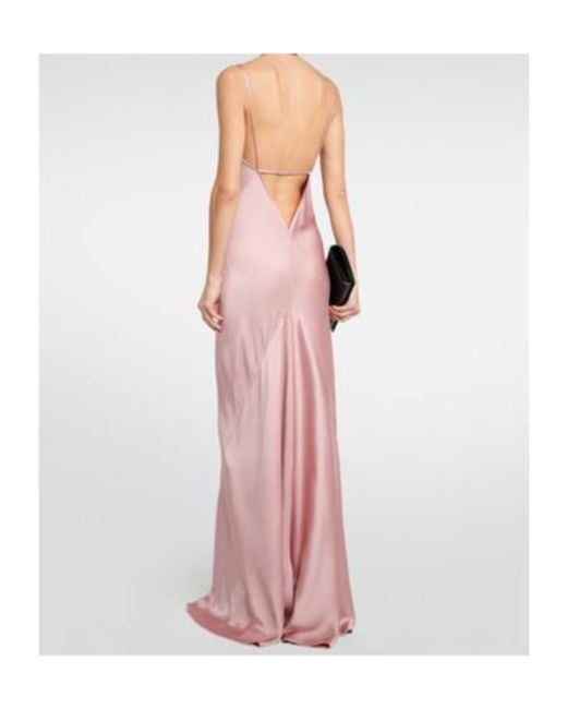 Victoria Beckham Pink Satin Halter Dress