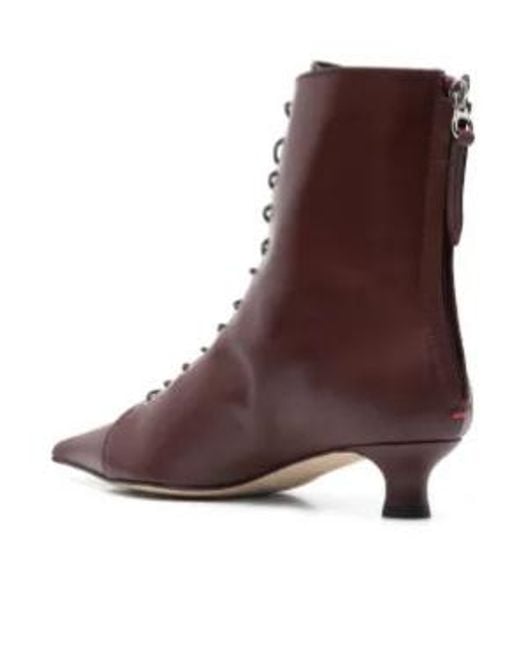 Aeyde Brown 40Mm Lace-Up Pointed-Toe Boots