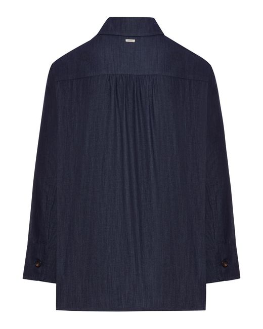Max Mara Blue 'S Dioniso Button-Up Long-Sleeved Shirt