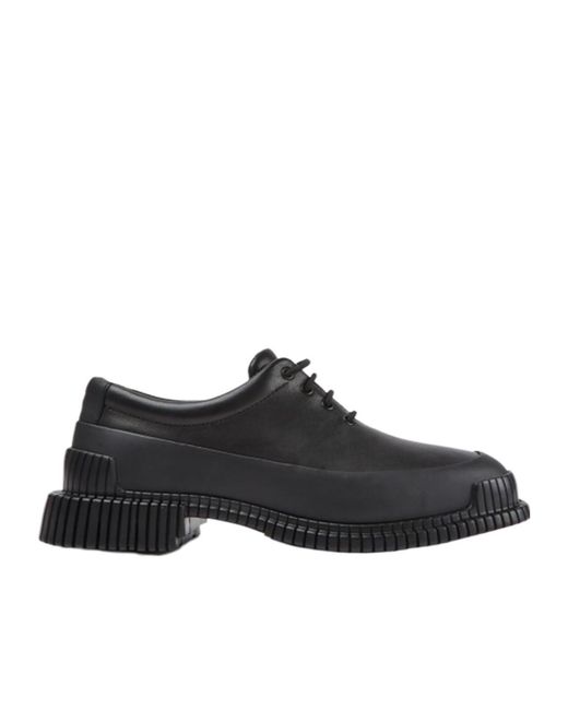 Camper Black Pix Round Toe Lace-Up Shoes