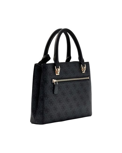 Guess Black Noelle 4G Monogram Charm Tote Bag