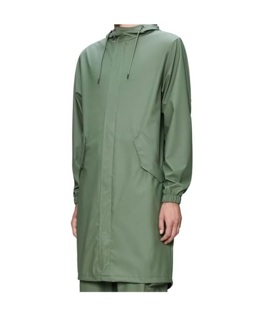 Rains Green Hooded Waterproof Jacket