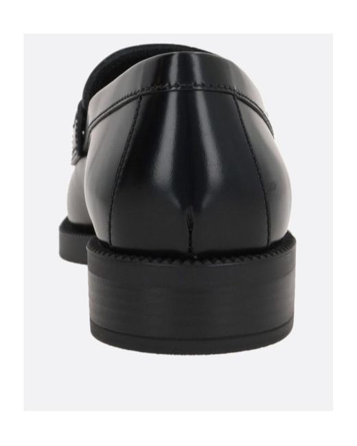 Prada Black Logo Plaque Slip-On Loafers