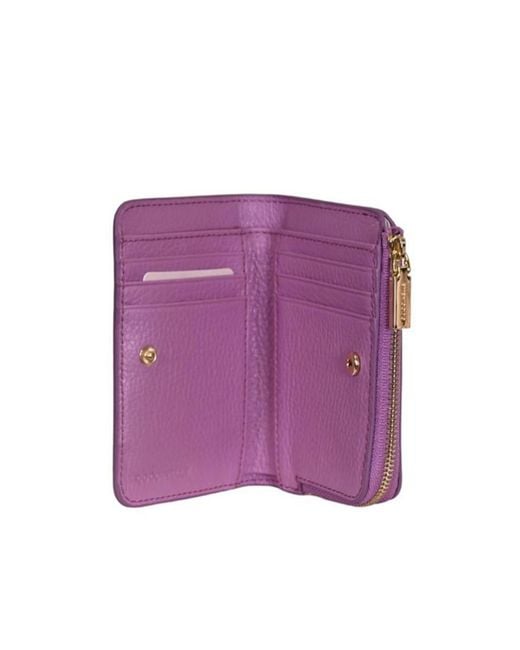 Coccinelle Purple Logo Snap Wallet