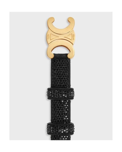 Céline White Triomphe Belt 18Mm
