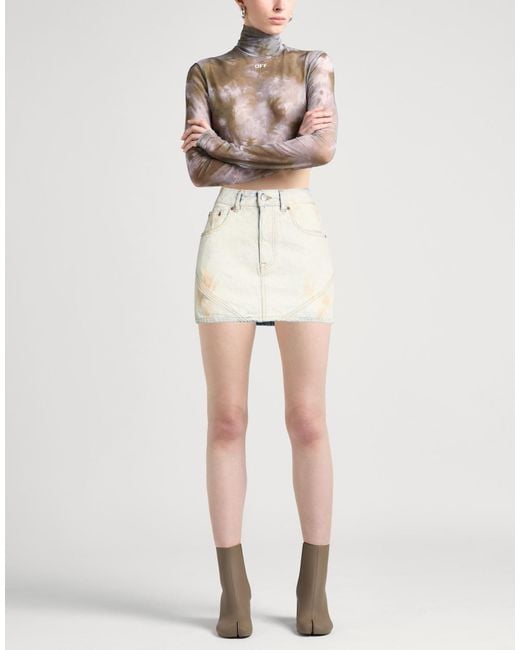 MM6 by Maison Margiela Natural Denim Flared Skirt