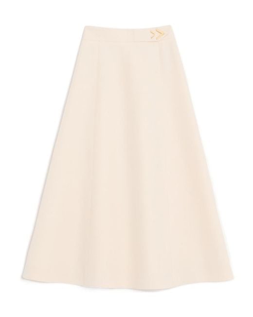 Valentino Natural High-Waist A-Line Skirt