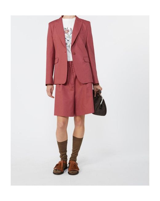 Weekend by Maxmara Red Wkdecuba High-Waist Shorts