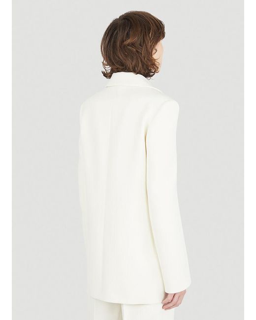 Jil Sander White Padded Shoulder Tailored Blazer