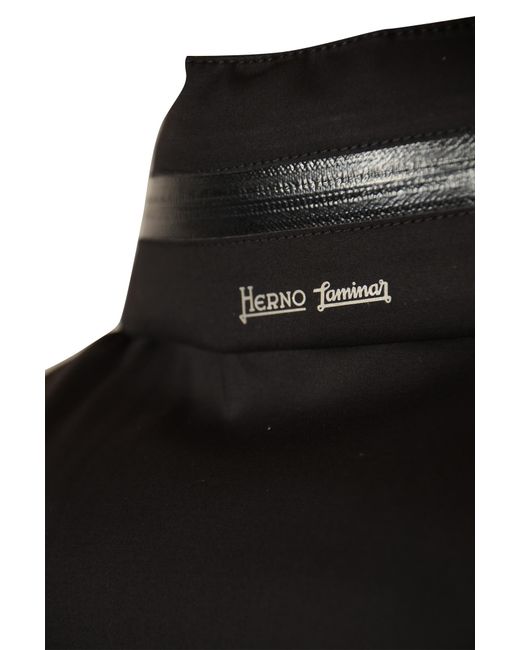 Herno Black Zip-Front High-Neck Jacket for men