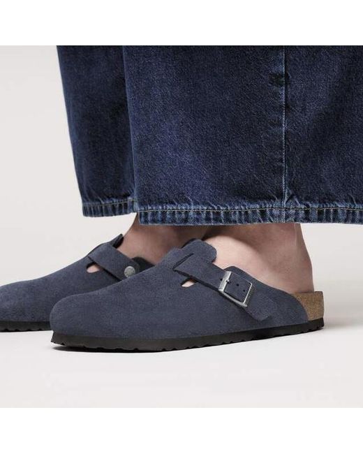 Birkenstock Blue Boston Buckled Slip-On Mules for men