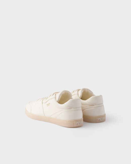 Prada White Round-Toe Lace-Up Sneakers for men