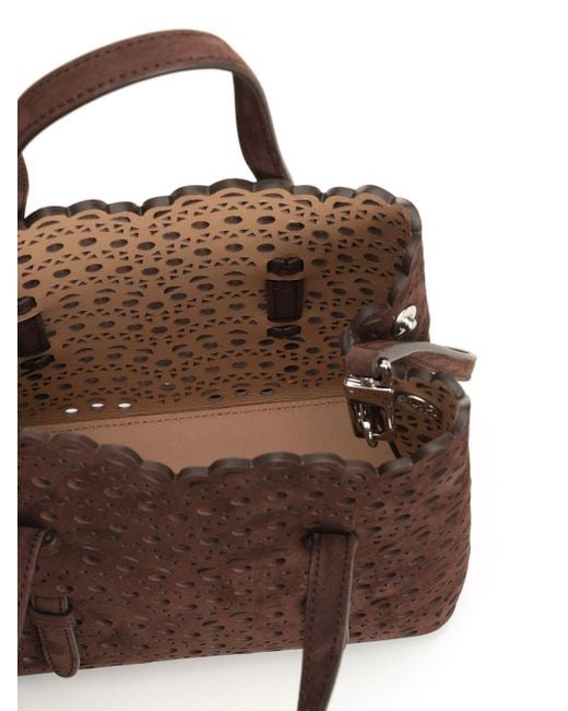 Alaïa Brown Alaïa Mina 20 Cut-Out Top Handle Bag
