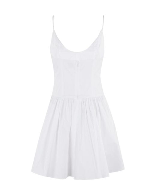 Staud White Dene Mini Dress