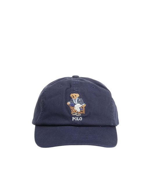 Ralph Lauren Blue Polo Bear Twill Ball Cap for men