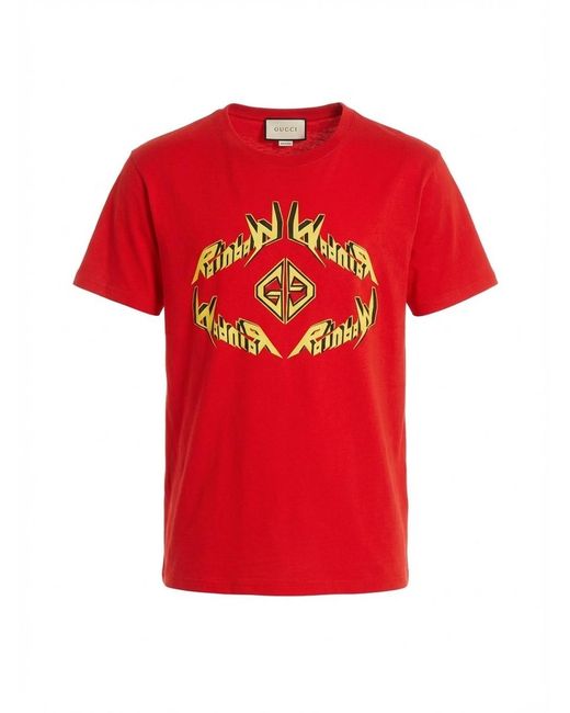 Gucci Red Printed T-Shirt for men