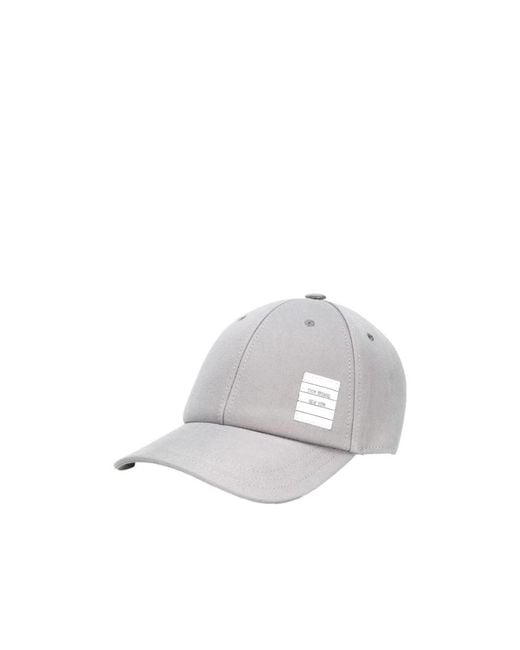 Thom Browne White Classic Baseball Cap for men