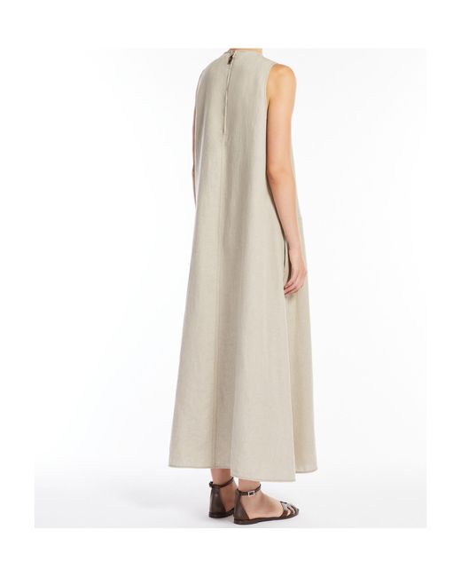 Max Mara White Flared Linen Dress
