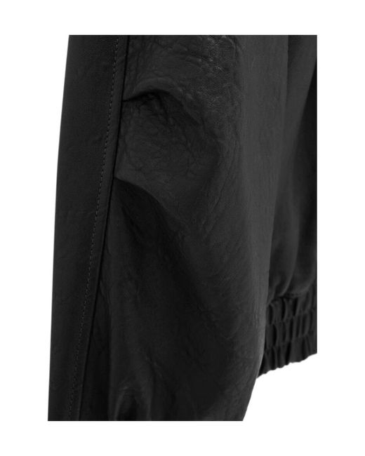 Saint Laurent Black Oversized Zip-Up Bomber Jacket
