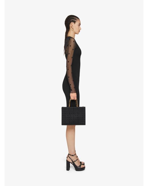 Givenchy Black V-Neck Sheer Monogrammed Midi Dress