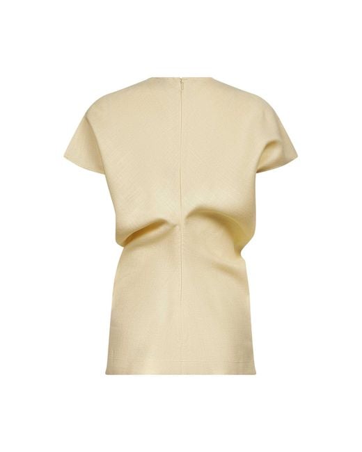 Totême Natural Gathered Short-Sleeve Top
