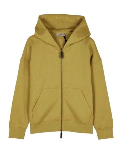 Max Mara Green Long-Sleeved Hooded Sweatshirt