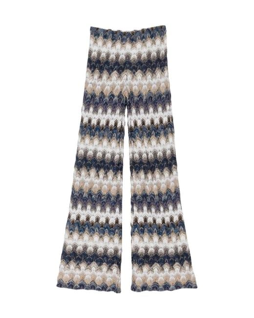 Missoni White Zig Zag-Pattern Trousers