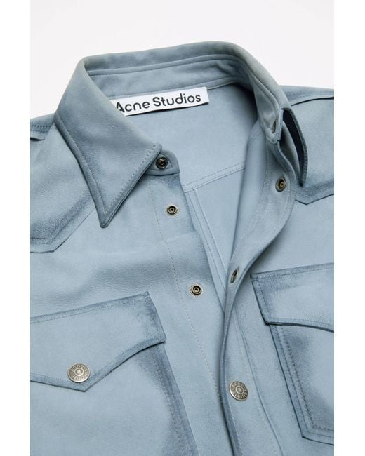 Acne Blue Suede Jacket for men